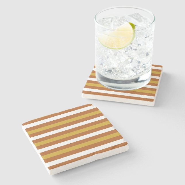 Candy Corn Stripes Stone Coaster (Side)