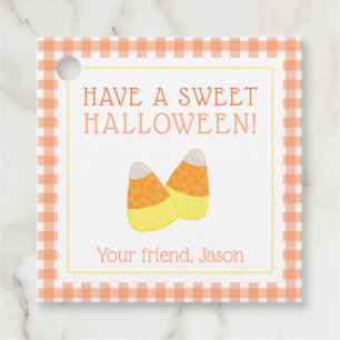 Candy Corn Sweet Halloween Trick or Treat Kids Favour Tags
