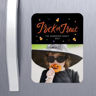 Candy Corn Trick or Treat Photo Halloween Magnet