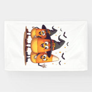 Candy Corn Trio � Funny Halloween Characters Banner