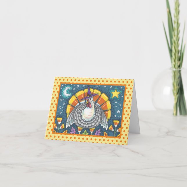 CANDY CORN TURKEY THANKSGIVING GREETING CARD Blank (Front)