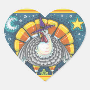 CANDY CORN TURKEY, THANKSGIVING STICKERS SHEET