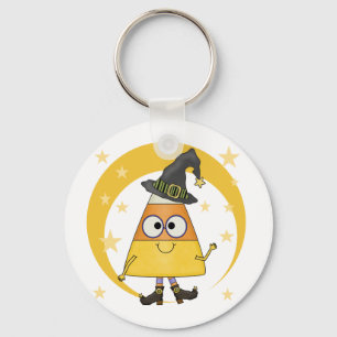 Candy Corn Witch Halloween Keychain