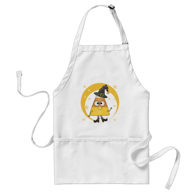 Candy Corn Witch Halloween Standard Apron (Front)