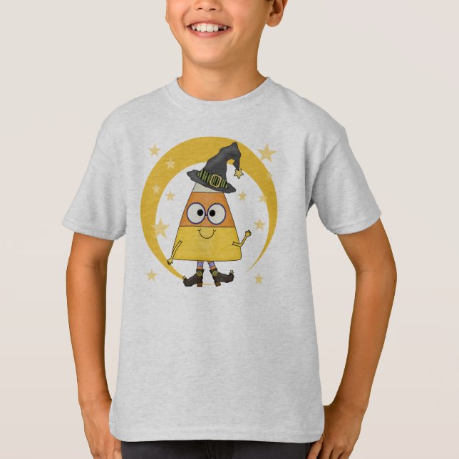 Candy Corn Witch Halloween T-Shirt (Front)