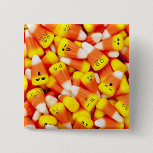 Candy Corn With Cute Faces Button