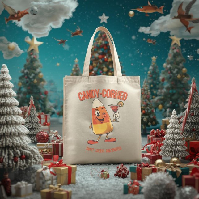 Candy-Corned – Funny Christmas Candy Corn Pun  Tote Bag (Creator Uploaded)