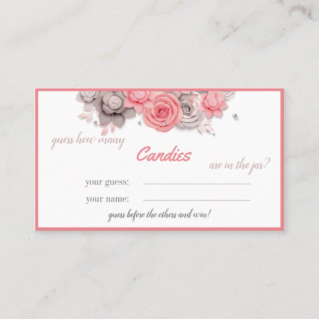 Candy Count Challenge Place Card (Front)