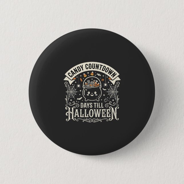 Candy Countdown Halloween Vector Design 2 Inch Round Button (Front)