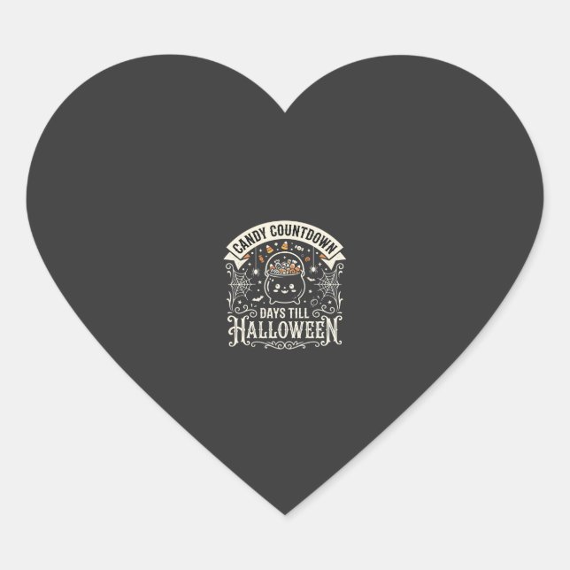 Candy Countdown Halloween Vector Design Heart Sticker (Front)