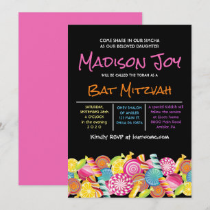 CANDY COUTURE Bat mitzvah rose Invitation