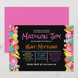 CANDY COUTURE Bat mitzvah rose Invitation