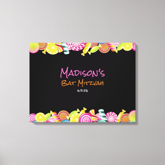 CANDY COUTURE Bat MitzvahSign In Memory Board Canvas Print (Front)