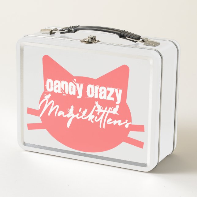 Candy crazy pink   metal lunch box (Front)
