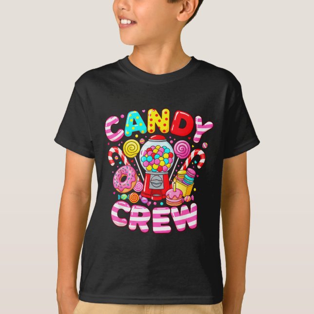 Candy Crew Matching Group Colorful Sweets Party  T-Shirt (Front)