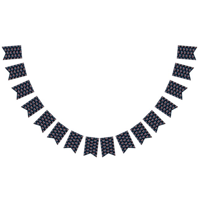 Candy Cross Blue Plaid Bunting Flags (All)