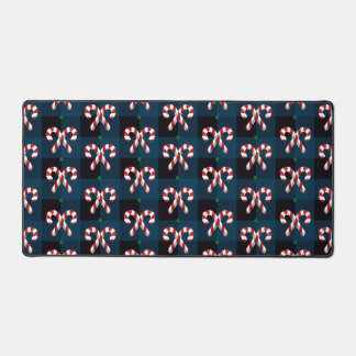 Candy Cross Blue Plaid Desk Mat