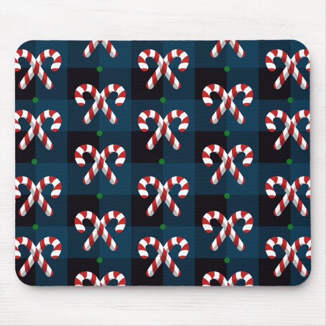 Candy Cross Blue Plaid Mouse Pad (Front)