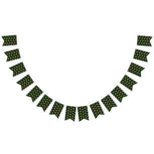 Candy Cross Green Plaid Bunting Flags