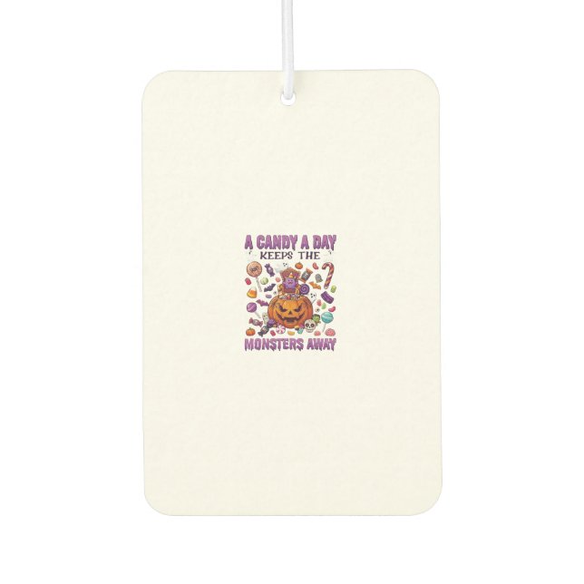 Candy Day Keeps Monsters Away Halloween Pumpkin_1 Air Freshener (Front)