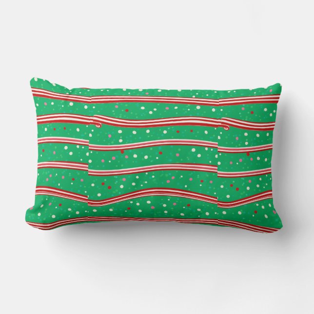 "Candy Delight Printed Throw Pillow. Lumbar Pillow (Front)