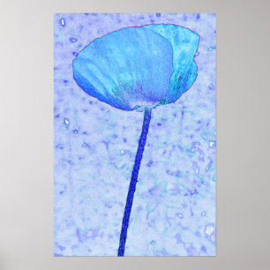 Candy electric blue poppy ...poster poster