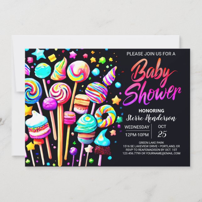 Candy Fantasy Baby Shower  Invitation (Front)