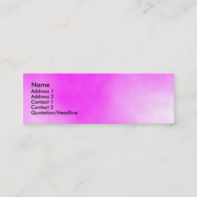 Candy floss mini business card (Front)