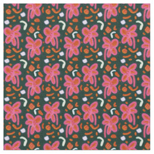 Candy flowers and easter pattern - dark fabric