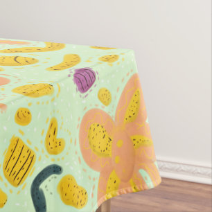 Candy flowers and easter pattern - light tablecloth