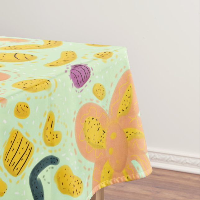 Candy flowers and easter pattern - light tablecloth (In Situ)