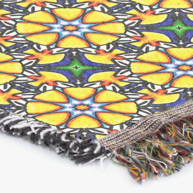Candy Flowers Throw Blanket (Corner)
