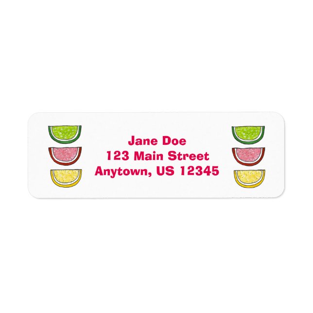 Candy Fruit Slice Slices Sweet Candies Labels (Front)