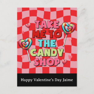 Candy Funny Valentines Day Postcard