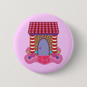 Candy Gingerbread House 2 Inch Round Button
