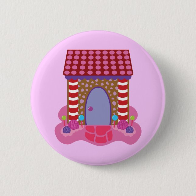 Candy Gingerbread House 2 Inch Round Button (Front)