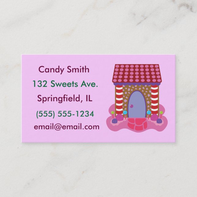 Candy Gingerbread House Business Cards (Front)