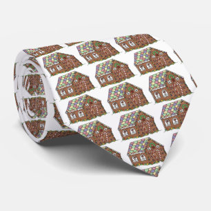 Candy Gingerbread House Christmas Holiday Necktie