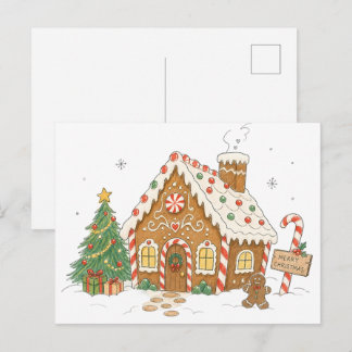 Candy Gingerbread House for Holiday Baking Lovers Postcard