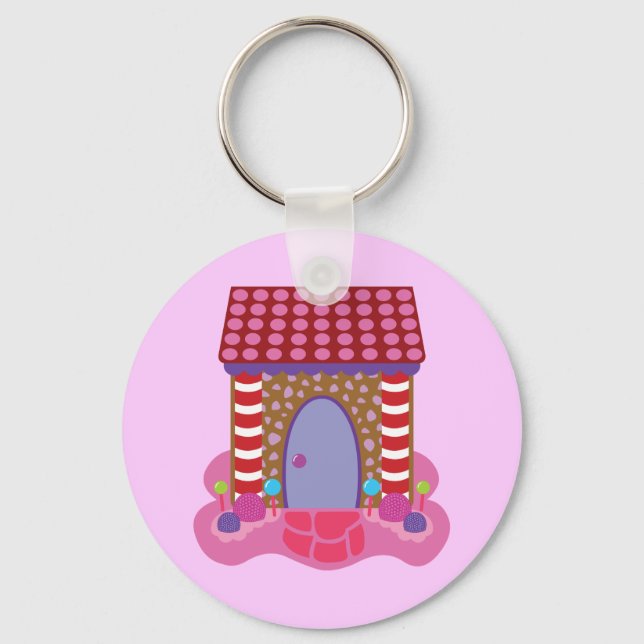 Candy Gingerbread House Keychain (Front)