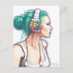 Candy Girl Postcard Punk Rocker Postcard Candyland