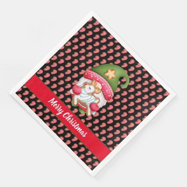 Candy Gnome Customize Colour and Text Napkin (Corner)