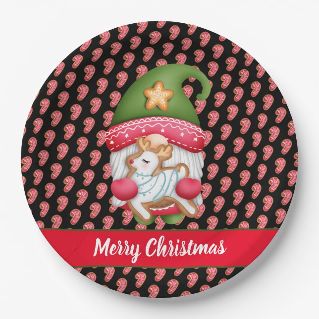 Candy Gnome Customize Colour and Text Paper Plate (Front)