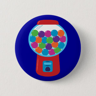 Candy Gumball Machine 2 Inch Round Button