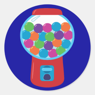 Candy Gumball Machine Classic Round Sticker