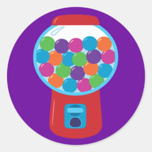 Candy Gumball Machine Classic Round Sticker