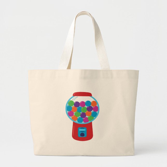 Candy Gumball Machine Large Tote Bag (Front)