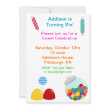 Candy Gumdrop Birthday Invitation