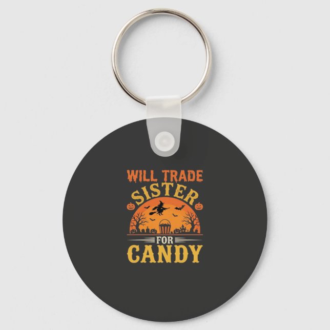 Candy Halloween Sister Trade Design_1 Keychain (Front)