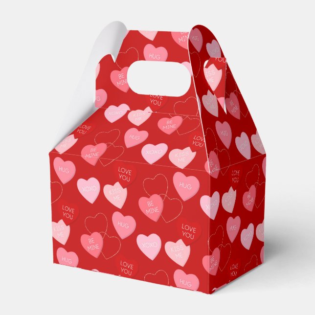 Candy Heart Cascade Favor Box (Front Side)